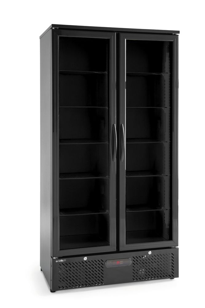 Arktic Backbar Koelkast met dubbele deur | 384 Liter | Zwart | 230V / 365W | 900×530×(h)1820 mm