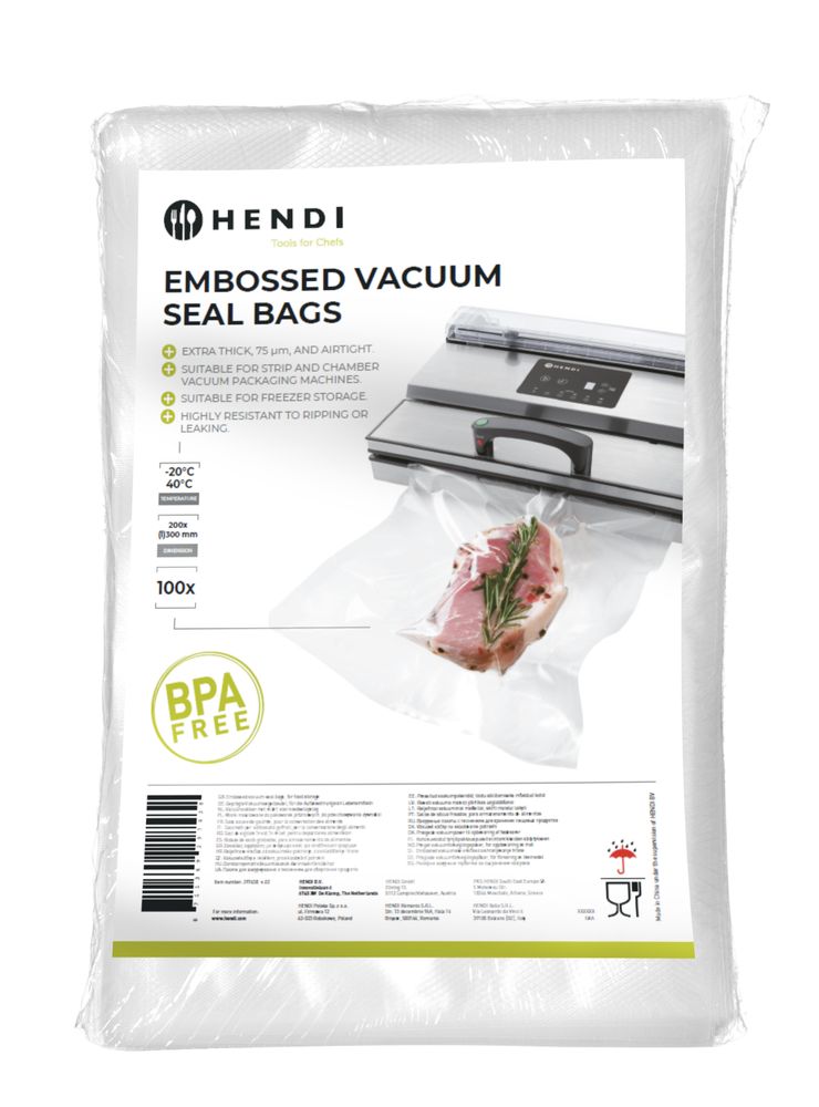 Vacuümverpakkingszakken met reliëf | HENDI | 100 st. | 200x300mm