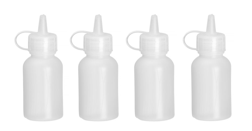 Mini saus dispenser - set van 4 stuks. | HENDI | 0,03L | Transparant | ⌀30x(H)85mm