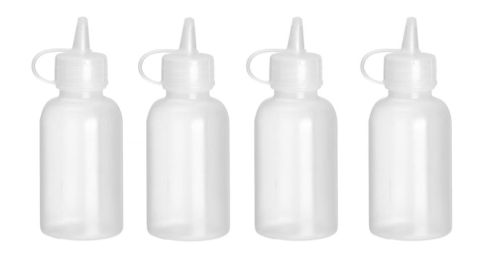 Mini saus dispenser - set van 4 stuks. | HENDI | 0,05L | Transparant | ⌀35x(H)100mm