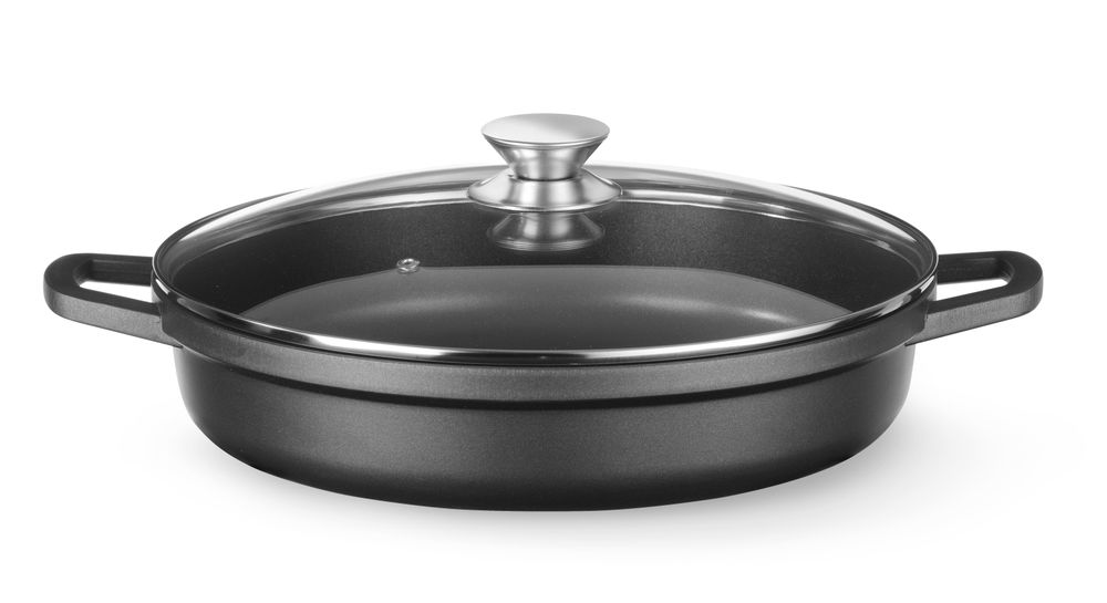 Braadpan met antiaanbaklaag | HENDI | 4,3L | Zwart | 425x332x(H)70mm