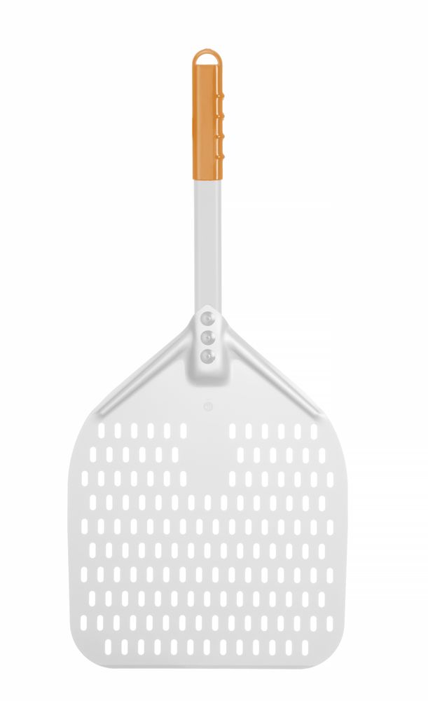 Pizzaschep vierkant geperforeerd met korte handgreep | HENDI | 300x660mm