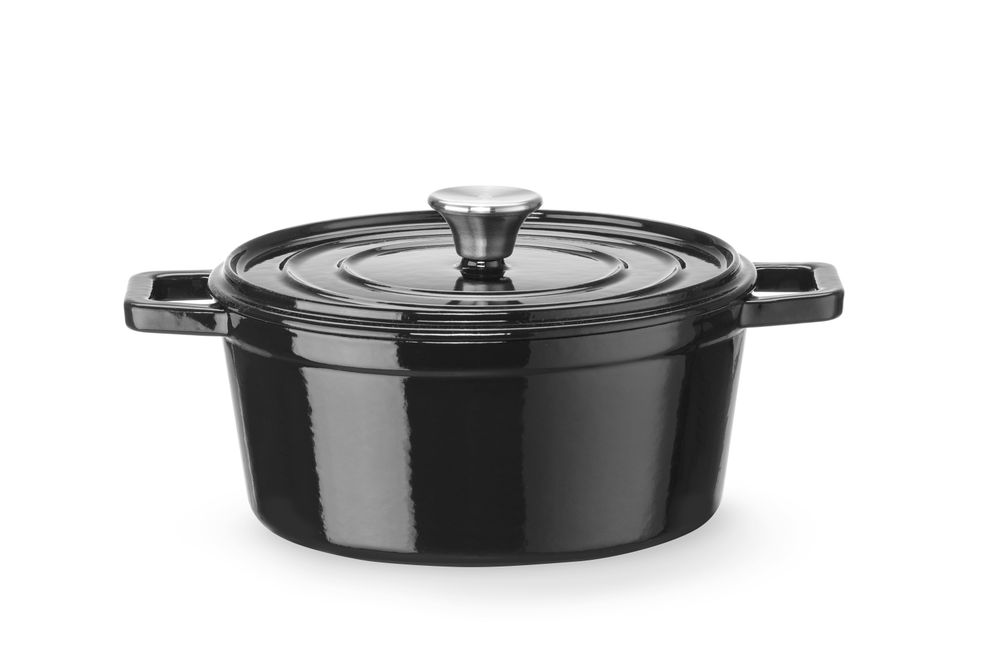 Braadpan geëmailleerd gietijzer | HENDI | 3,7L | Zwart | 317x240x(H)105mm