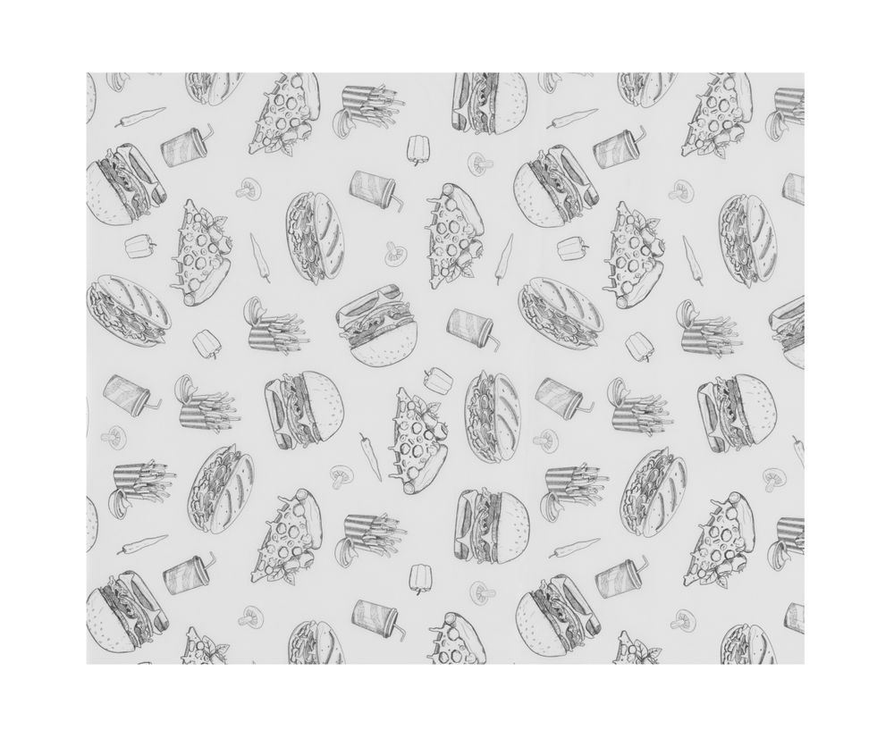 Vestbestendig papier | HENDI | Illustratie fast-food patroon | 500 st. | 200x250mm