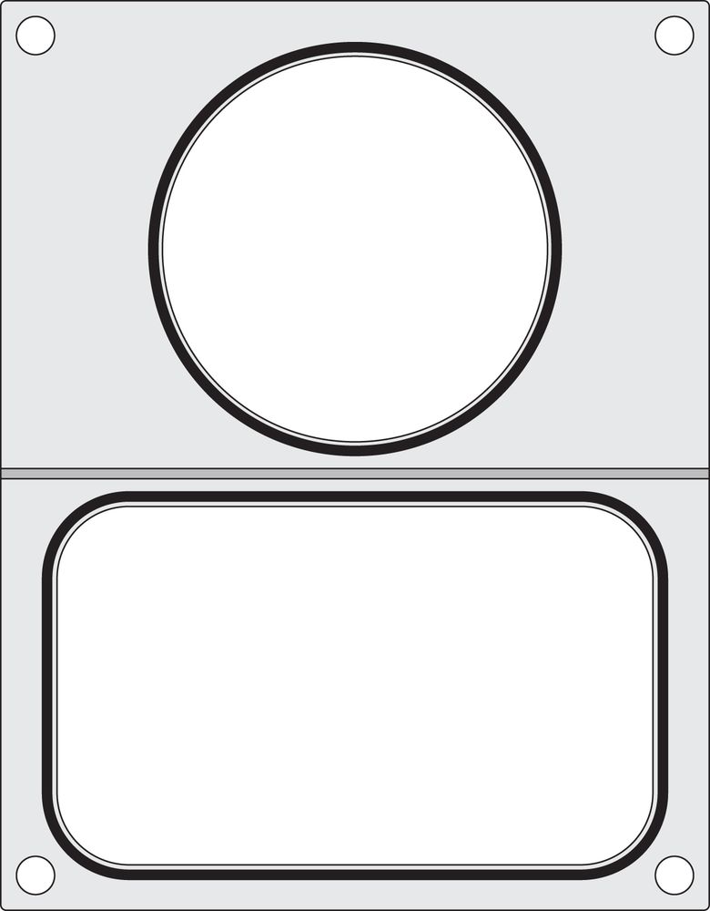 Traysealer matrix | HENDI | 2 containers (1x 178x113 mm | 1x ø115 mm)