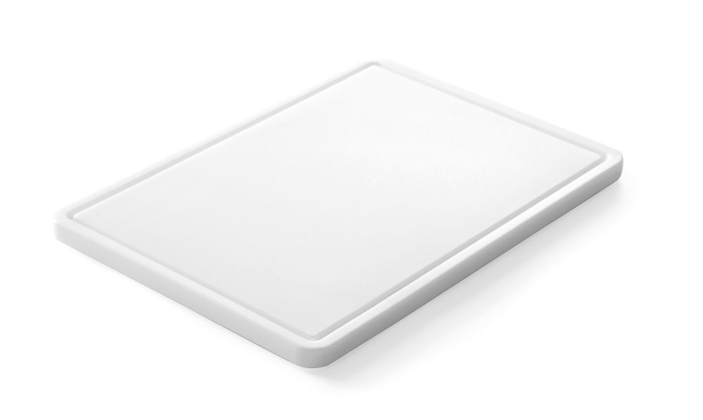 Snijplank universeel met groef | HENDI | Wit | 355x250x(H)15mm