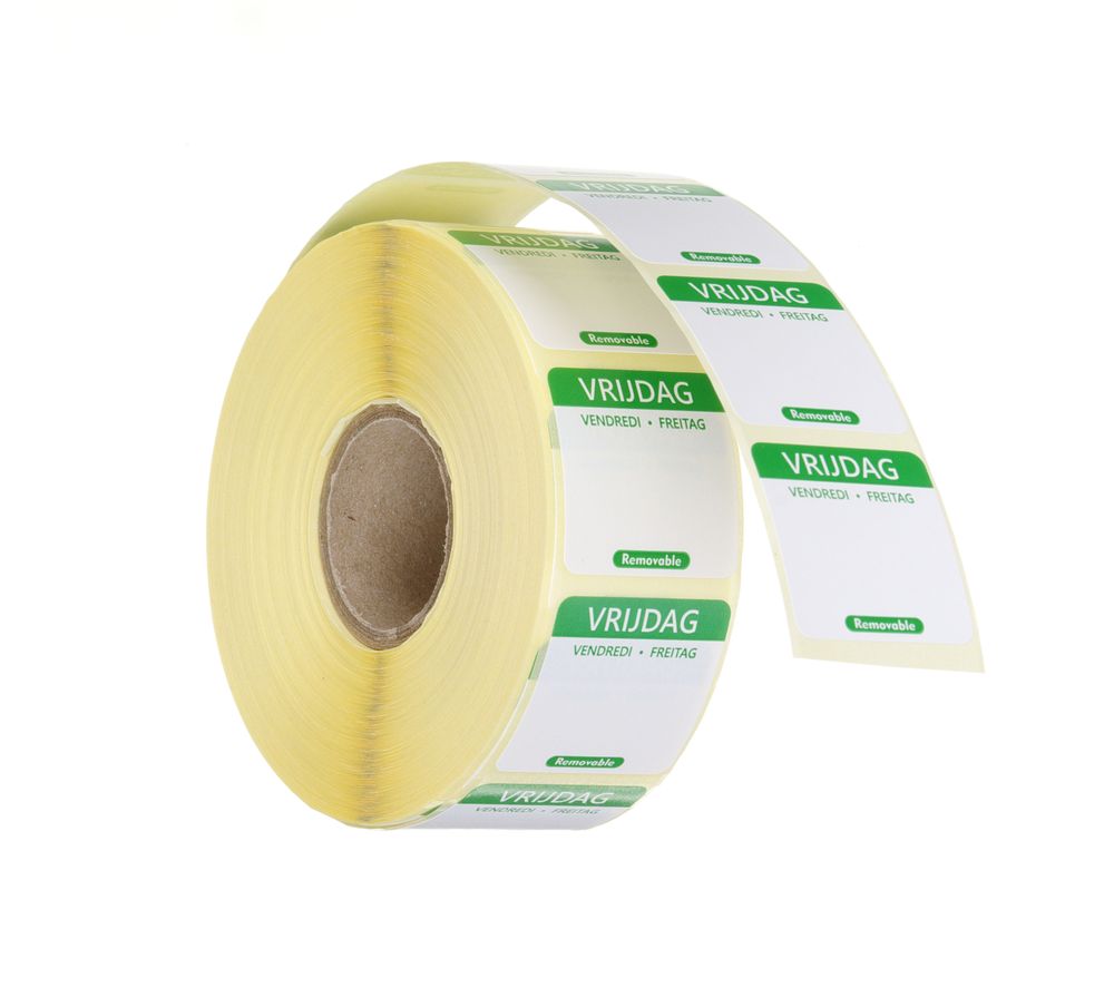 Hendi HACCP Dagstickers Herbruikbaar Vrijdag | Groen | 1000 stuks | 25×25 mm