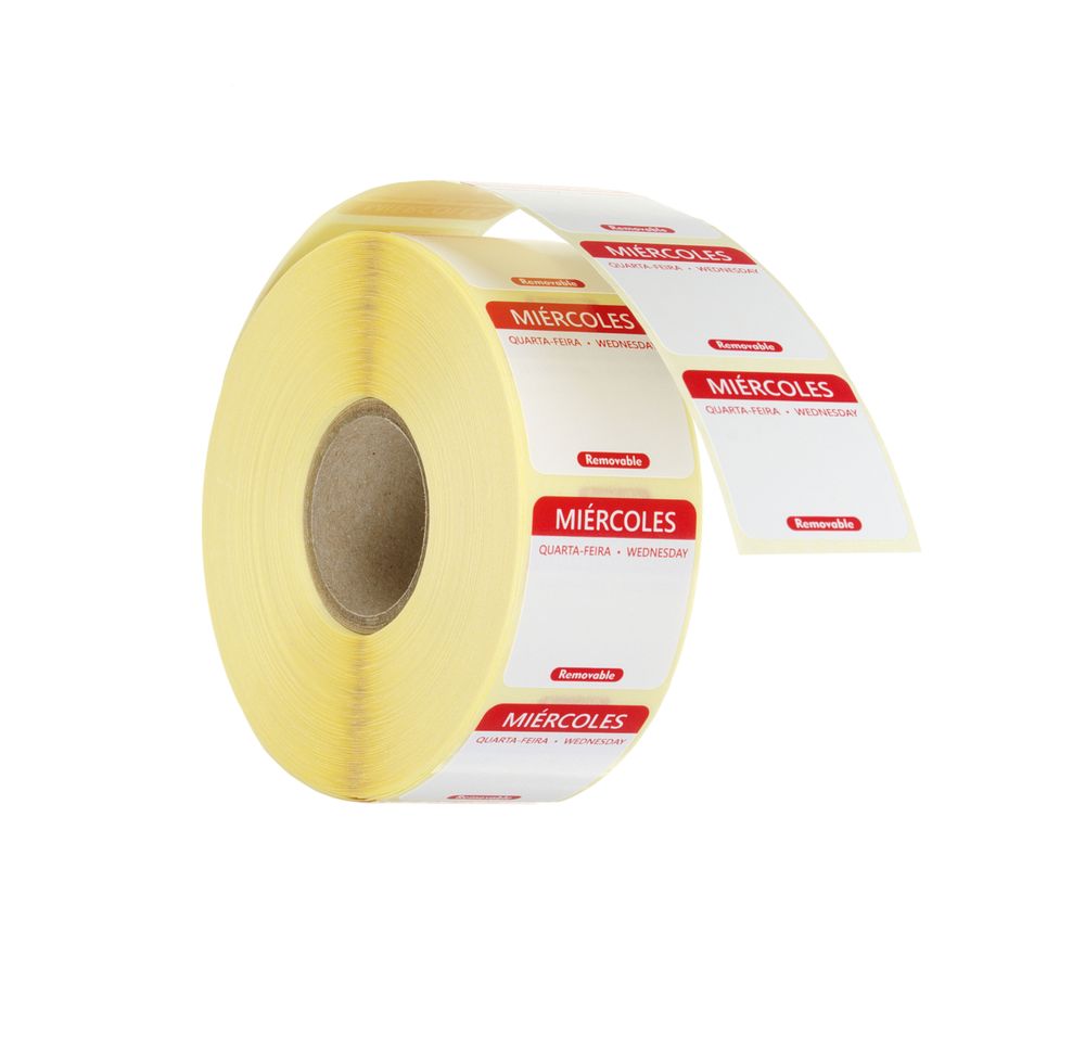 Hendi HACCP Dagstickers Herbruikbaar Woensdag | Rood | 1000 stuks | 25×25 mm