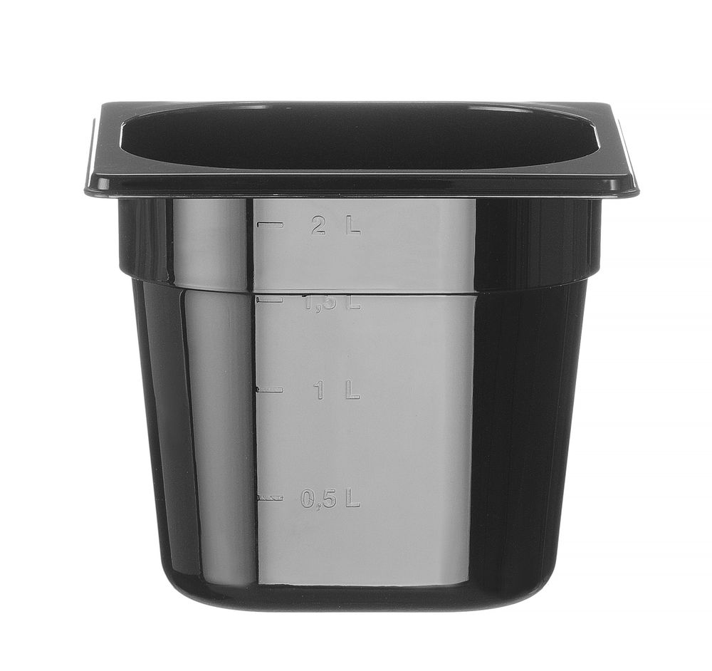 Hendi GN bak 1/6 - 150 mm zwart polycarbonaat