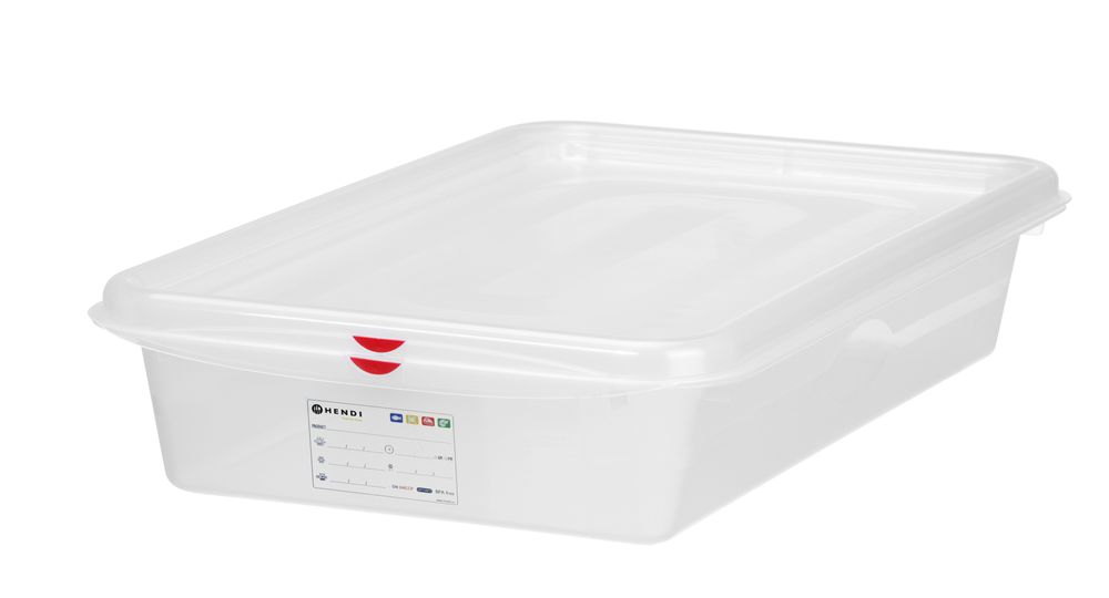 GN container 2/3 polypropyleen | HENDI | GN 2/3 | 9L | Transparant | 354x325x(H)100mm