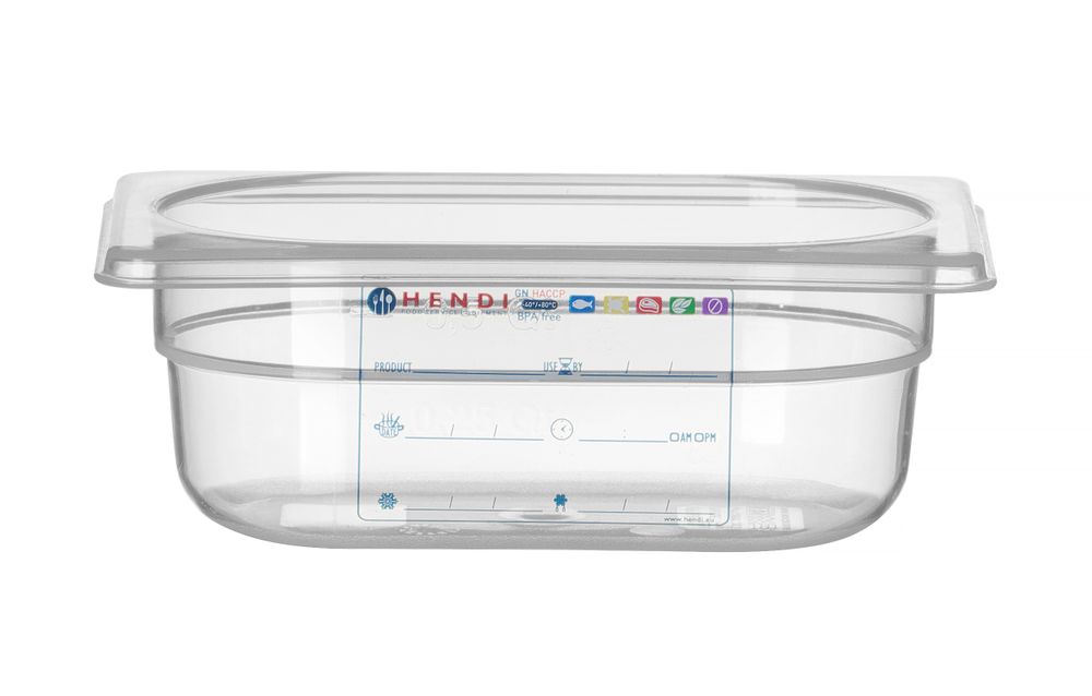 Hendi Voorraaddoos 1/9 GN | 65 mm | 17,6x10,8 cm | 0,6 liter