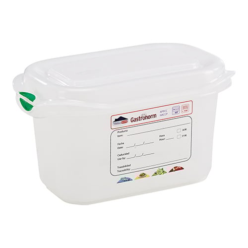 Denox Voedseldoos 1/9 GN | 100 mm | 17,6x10,8 cm | 1 ltr