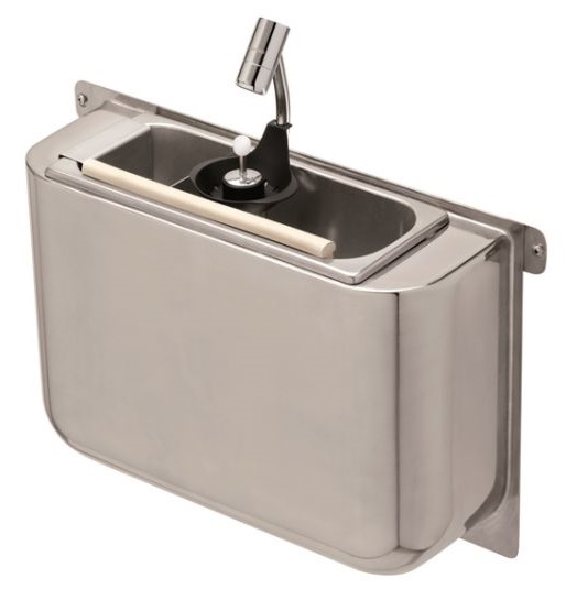 Ijslepel Spoelbak Met Ijslepeldouche 410x120x270 Met Waterafvoergat, Wateraansluiting En Standpijp