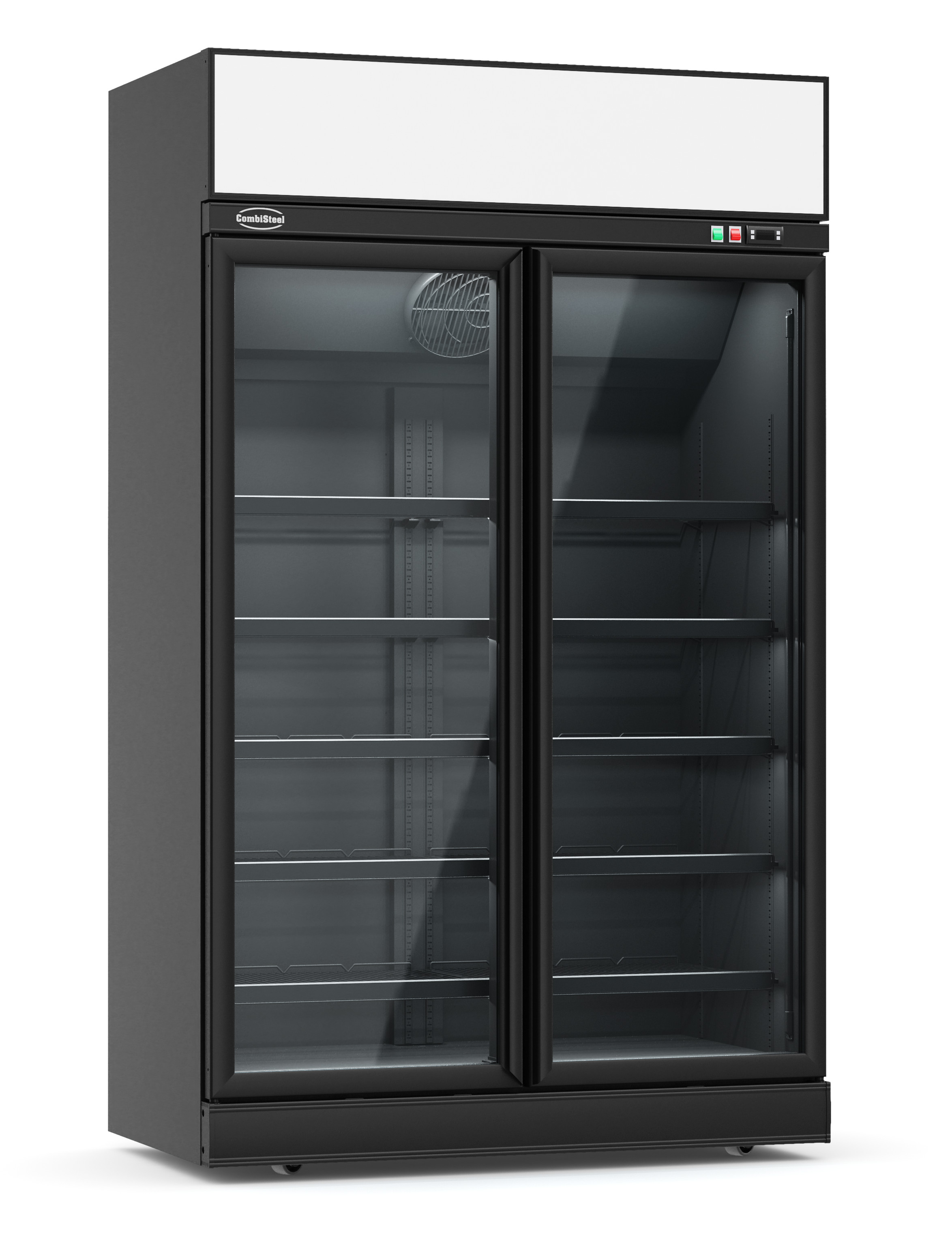 Koelkast 2 Glasdeuren Zwart Ins-1000r Bl