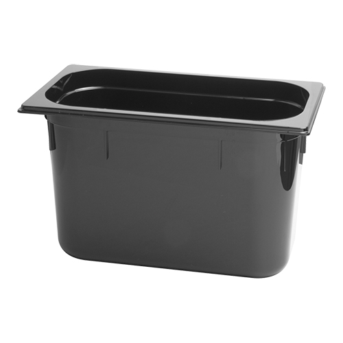 CaterChef GN bak 1/3 - 200 mm zwart polycarbonaat