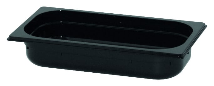 CaterChef GN bak 1/3 - 65 mm zwart polycarbonaat