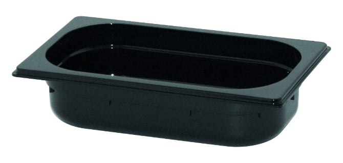 CaterChef GN bak 1/4 - 65 mm zwart polycarbonaat