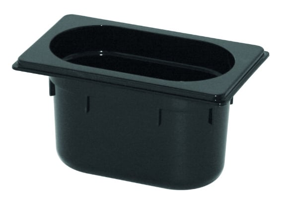 CaterChef GN bak 1/9 - 100 mm zwart polycarbonaat