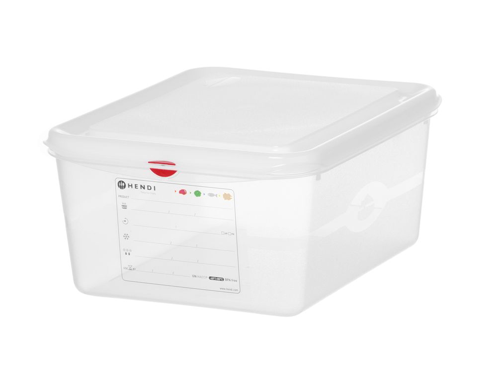 GN 1/2 container | polypropyleen | HENDI | GN 1/2 | 10L | Transparant | 325x265x(H)150mm