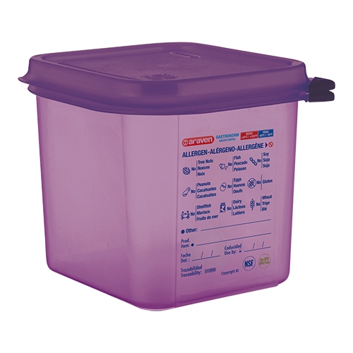 Araven Luchtdichte container 1/6 GN | 150 mm | 17,6×16,2 cm | 2,6 ltr | anti-allergeen