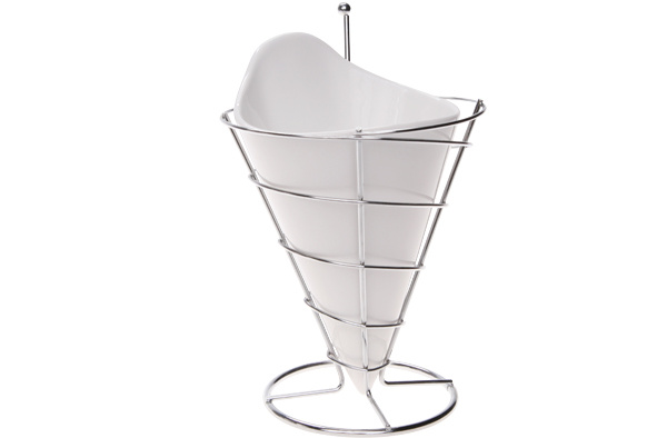 Cosy&Trendy Frietzak met houder porselein 12x(h)23 cm