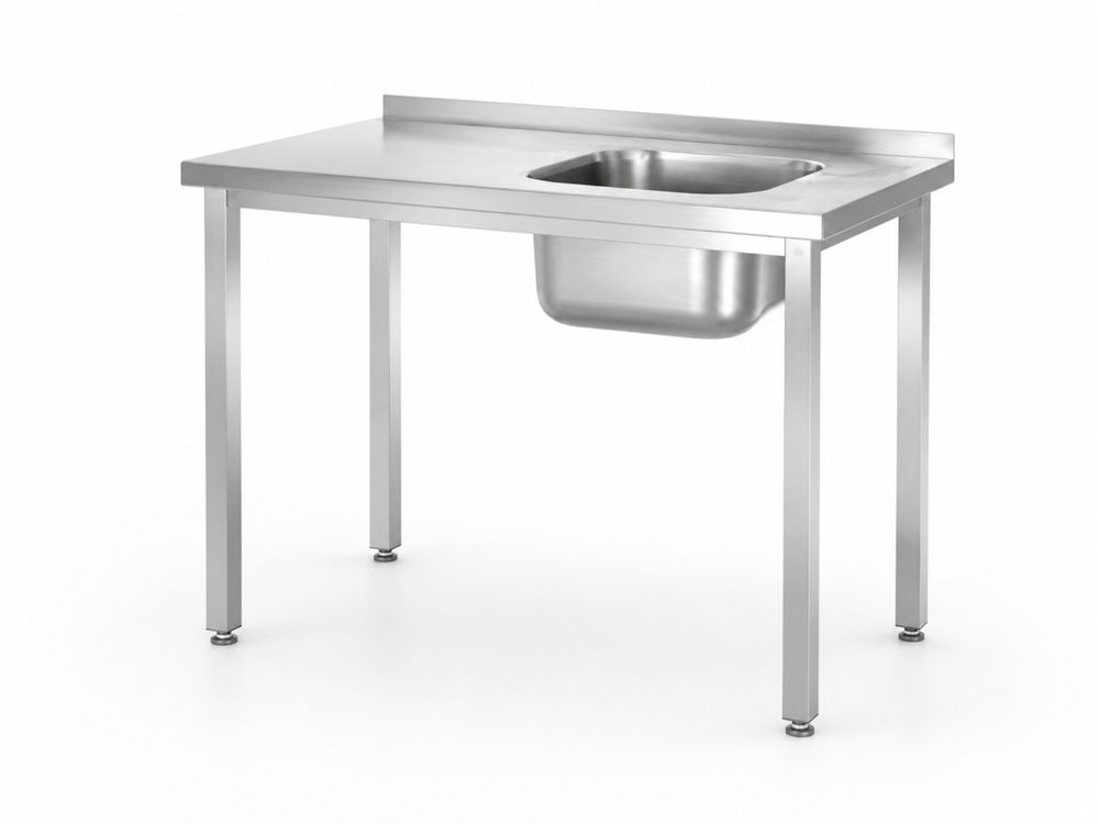Spoeltafel | met bouten | HENDI | Kitchen Line | spoelbak aan de rechterkant | 1000x600x(H)850mm