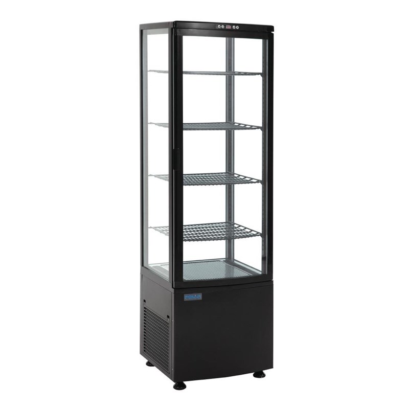 Polar C-Serie Energiezuinige Koelkast met Gebogen Deur Zwart 235Ltr | CX573 | 48,5x51,5x169(H)cm