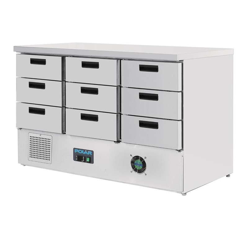 Polar G-serie koelwerkbank met 9 lades 368L | FA441 | 70x136,5x88(H)cm