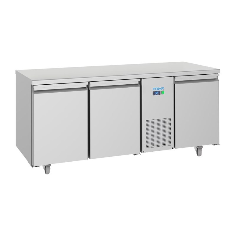 Polar U-Serie Energiezuinige 3-deurs Koelwerkbank 474Ltr | UA072 | 70x178,5x85(H)cm