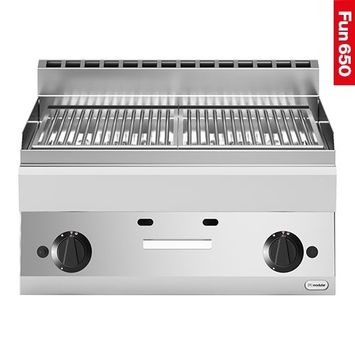 Modular Lavasteen grill RVS 2 zones