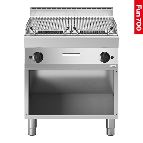 Modular Lavasteen grill RVS 2 zones