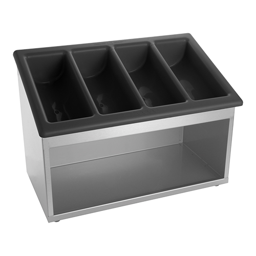 EMGA Bestekuitgifte unit RVS zwart